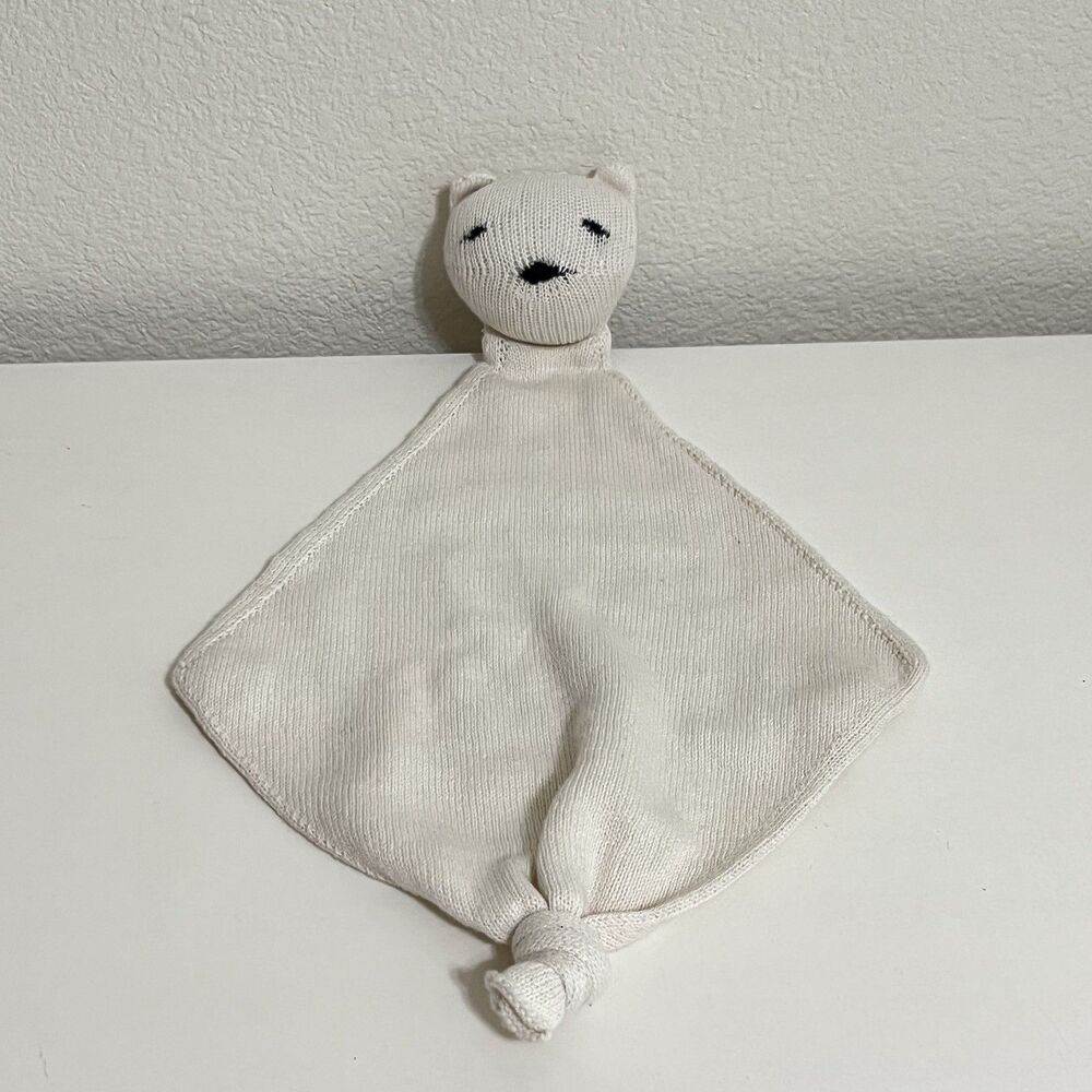 Pink Lemonade Knit Bear Security Blanket Lovey Lovie Blankie Cream